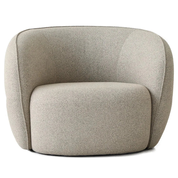 Minimalist fabric 1 seater sofa pod in white background.