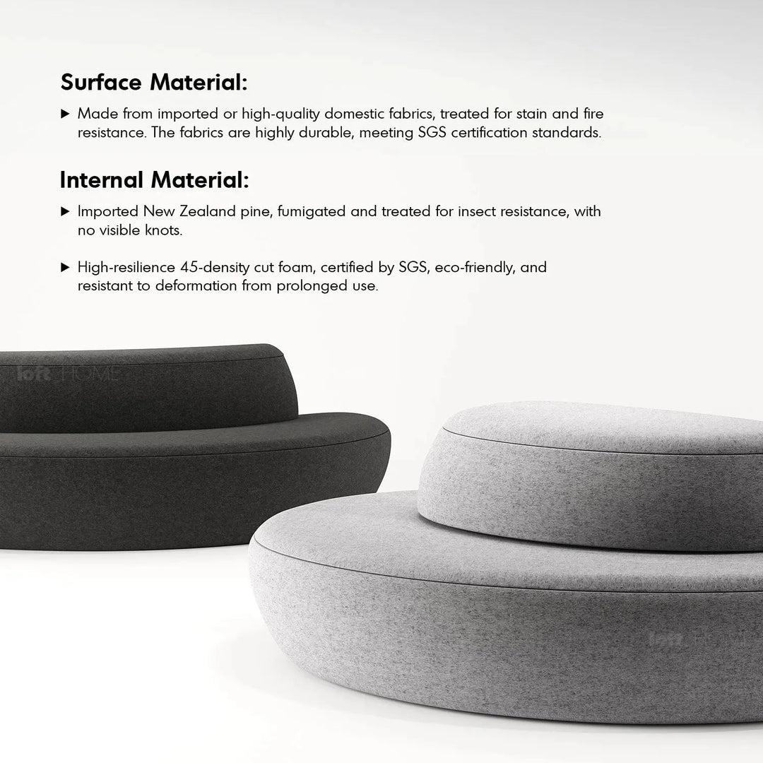 Minimalist fabric modular 3 seater sofa moon environmental situation.