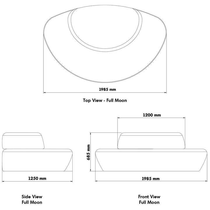 Minimalist fabric modular 3 seater sofa moon color swatches.