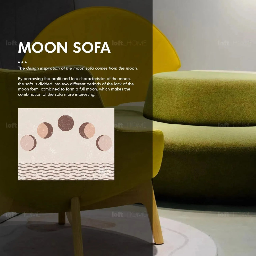 Minimalist fabric modular 3 seater sofa moon in real life style.