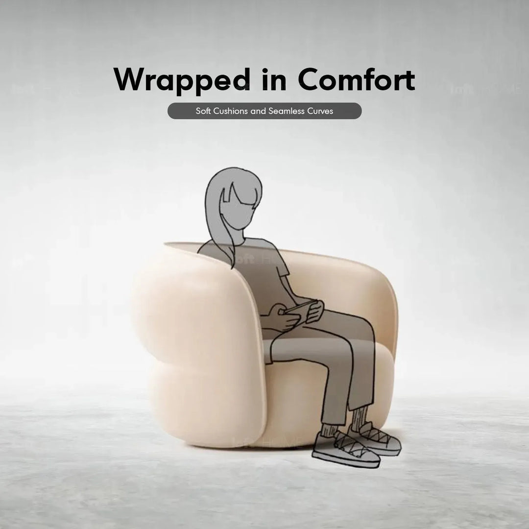 Minimalist fabric modular curved 2 seater armrest corner sofa pod conceptual design.