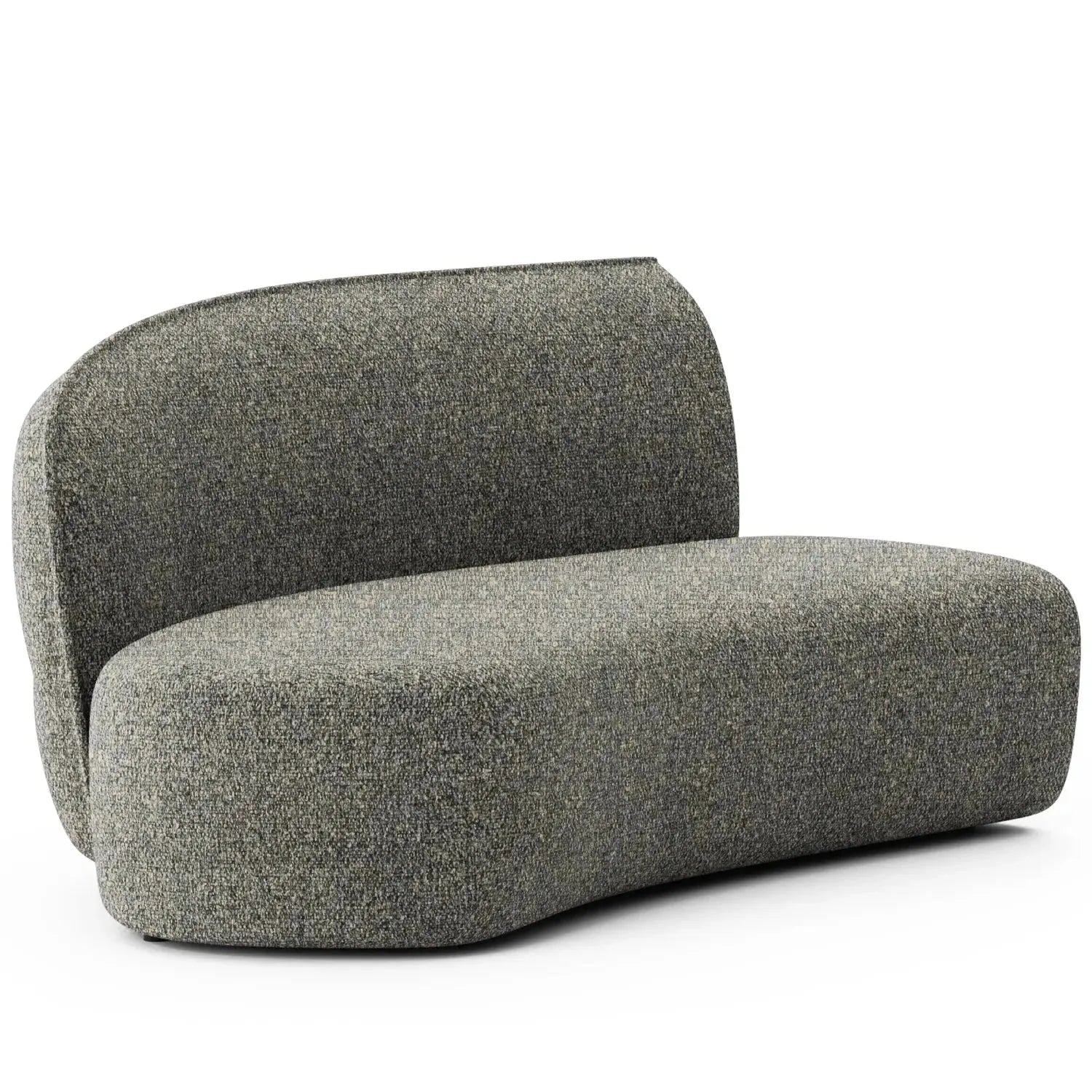 Armless Module Sofa Minimalist Fabric Modular Curved Armless Corner 2 Seater Sofa POD ...