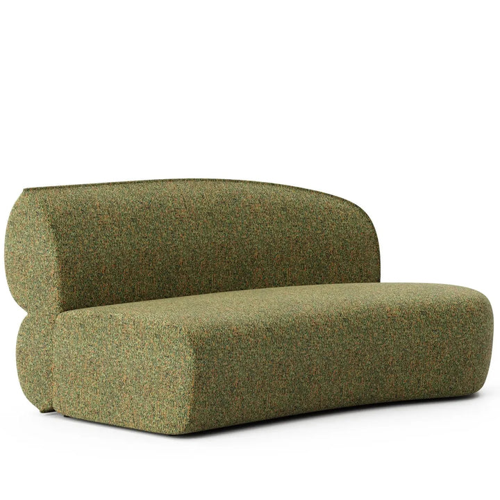 Minimalist fabric modular curved 2 seater armless corner sofa pod detail 4.