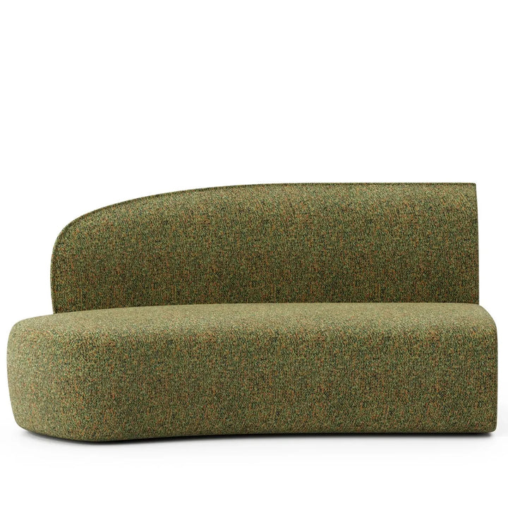 Minimalist fabric modular curved 2 seater armless corner sofa pod detail 9.