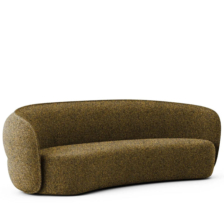 Minimalist fabric curved 3 seater sofa pod detail 8.