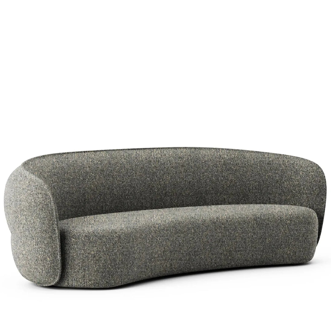 Minimalist fabric curved 3 seater sofa pod detail 10.