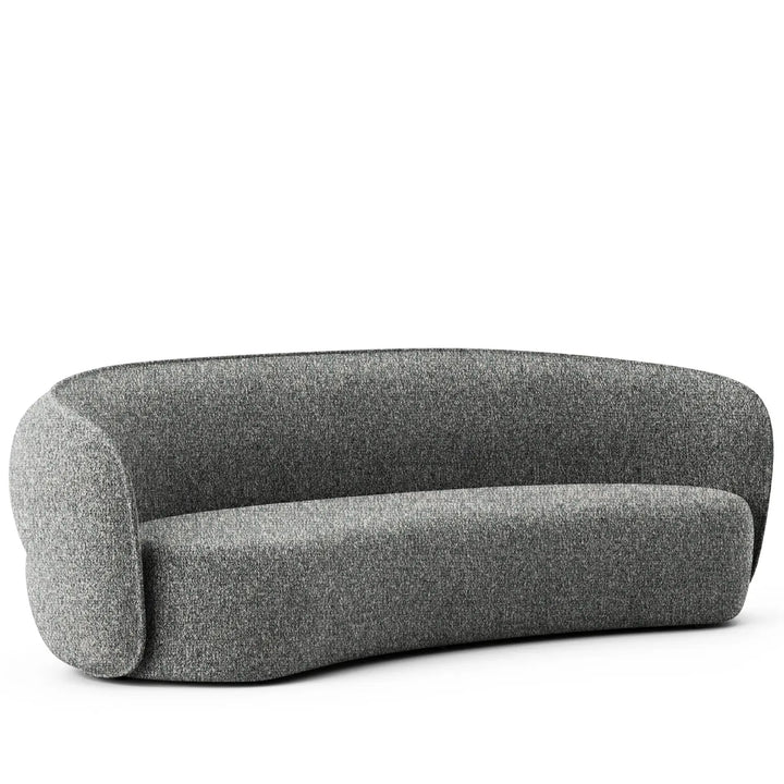 Minimalist fabric curved 3 seater sofa pod detail 12.