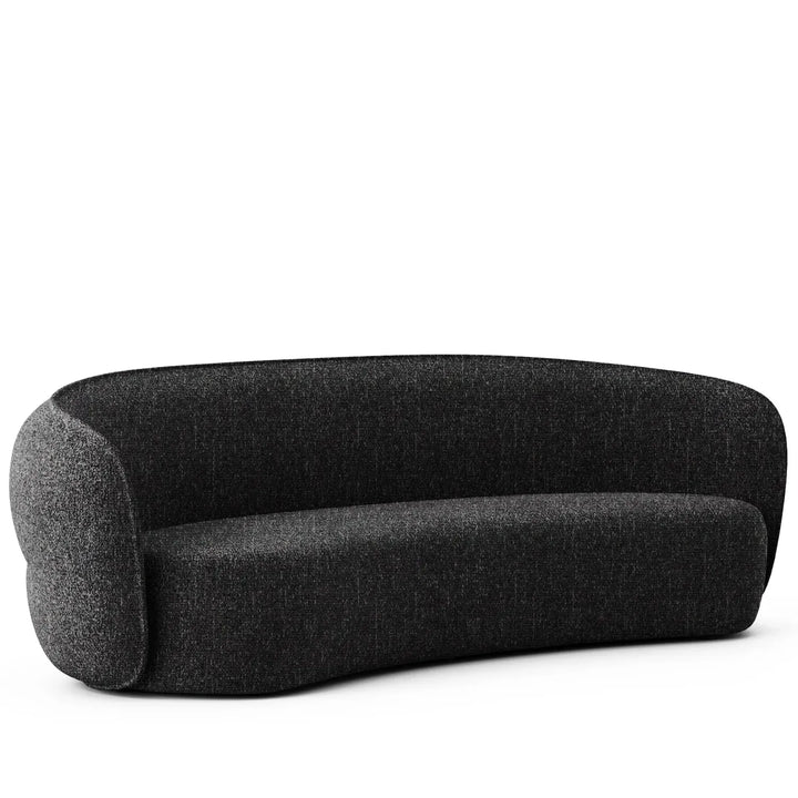 Minimalist fabric curved 3 seater sofa pod detail 13.