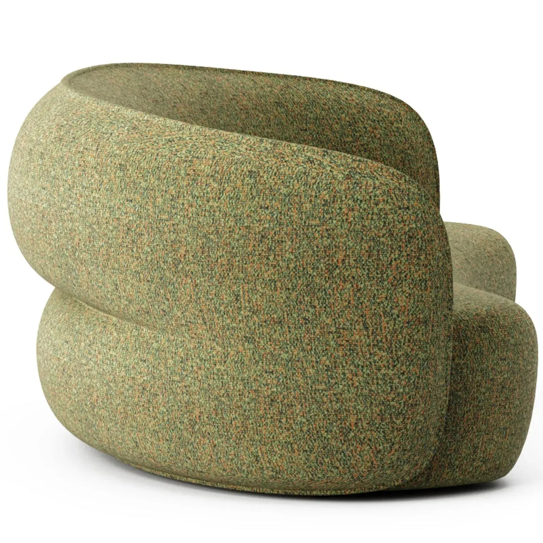 Minimalist fabric curved 3 seater sofa pod detail 4.