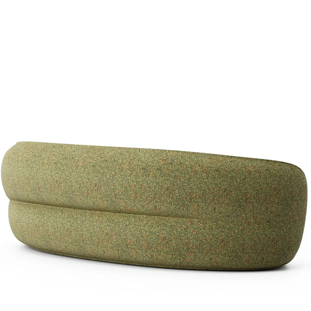 Minimalist fabric curved 3 seater sofa pod detail 5.