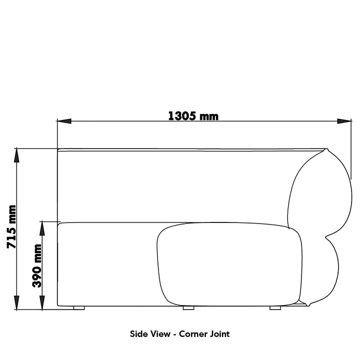 Minimalist fabric modular joint connection sofa pod material variants.