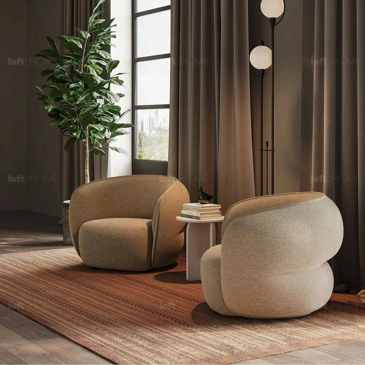 Minimalist fabric modular straight armrest 2 seater sofa pod detail 4.