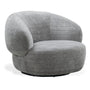 Cream Mixed Weave Fabric Revolving 1 Seater Sofa CRIET