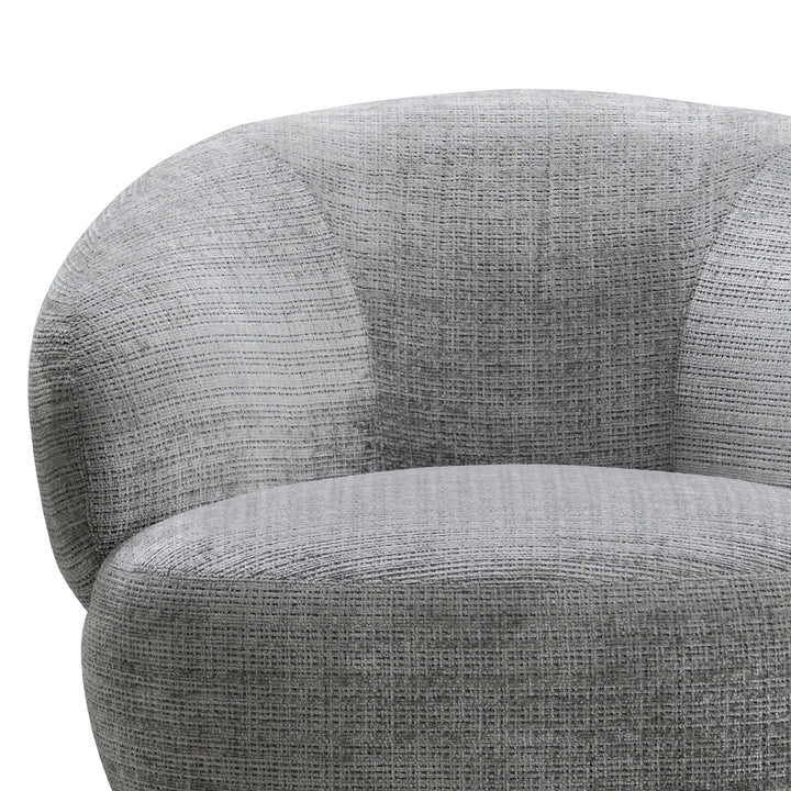 Minimalist fabric revolving 1 seater sofa criet with context.