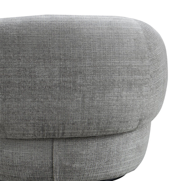 Minimalist fabric revolving 1 seater sofa criet in details.