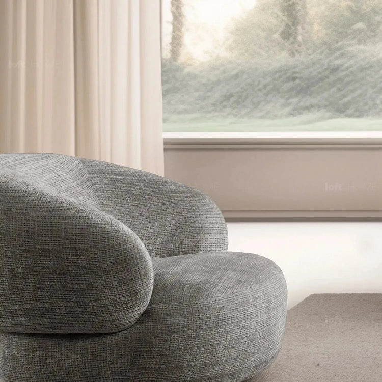 Cream Mixed Weave Fabric Revolving 1 Seater Sofa CRIET Good to Know Preview-1