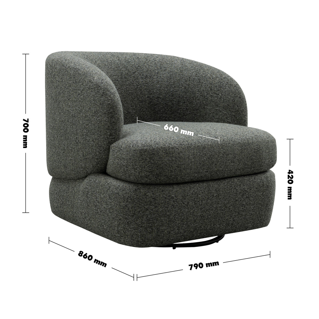 Minimalist Mixed Weave Fabric Revolving 1 Seater Sofa GOYLE