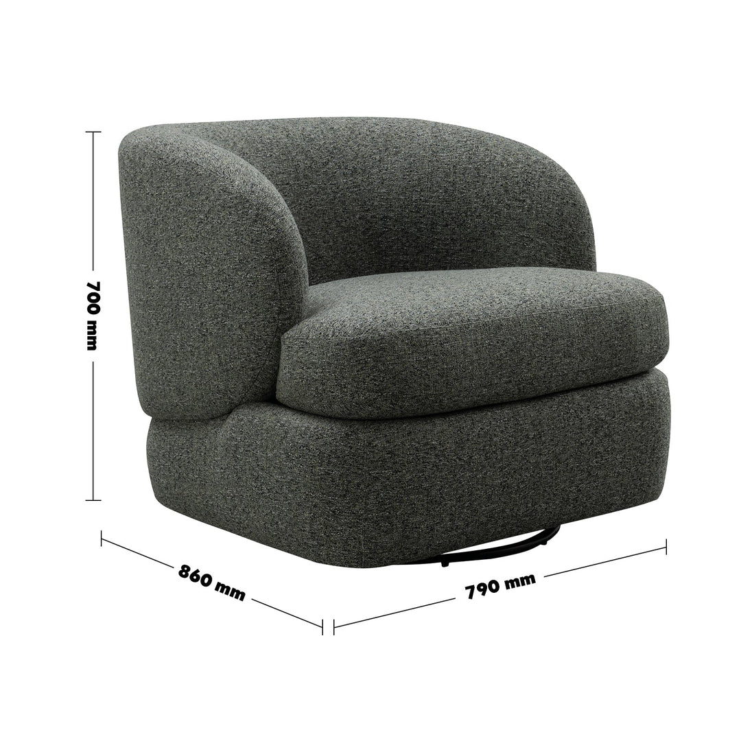 Minimalist fabric revolving 1 seater sofa goyle size charts.