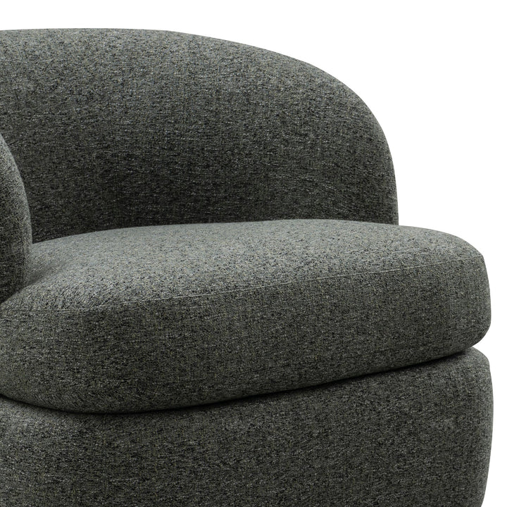 Minimalist fabric revolving 1 seater sofa goyle in real life style.