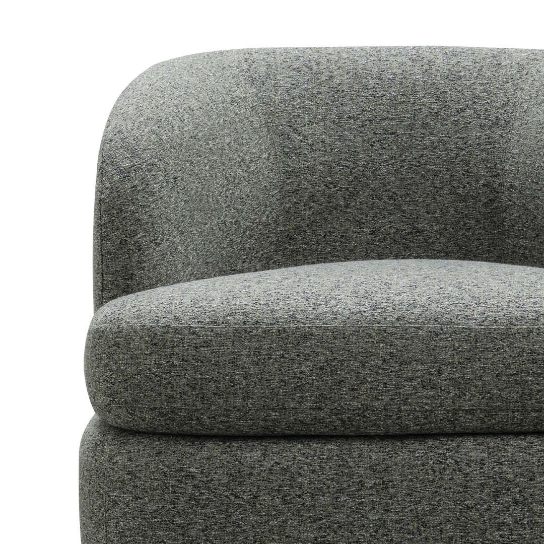 Minimalist fabric revolving 1 seater sofa goyle with context.