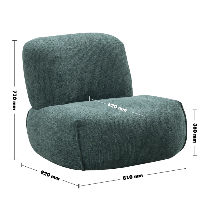 Minimalist Mixed Weave Fabric Revolving 1 Seater Sofa MOSS