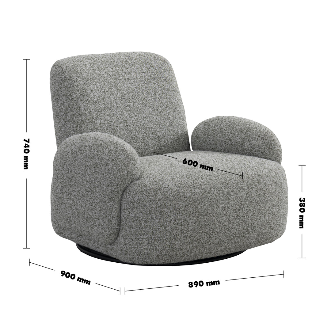 Minimalist Mixed Weave Fabric Revolving 1 Seater Sofa PARAPET