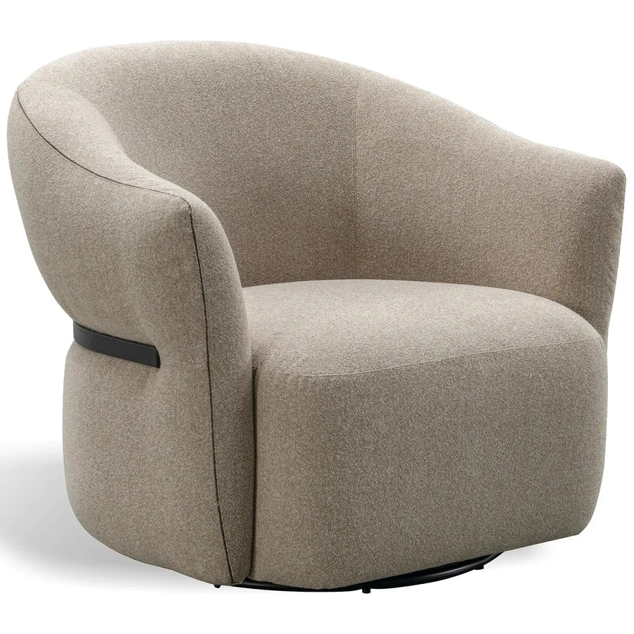 Modern Mixed Weave Fabric Revolving 1 Seater Sofa SLATE