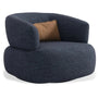 Cream Boucle Fabric Revolving 1 Seater Sofa VANCE