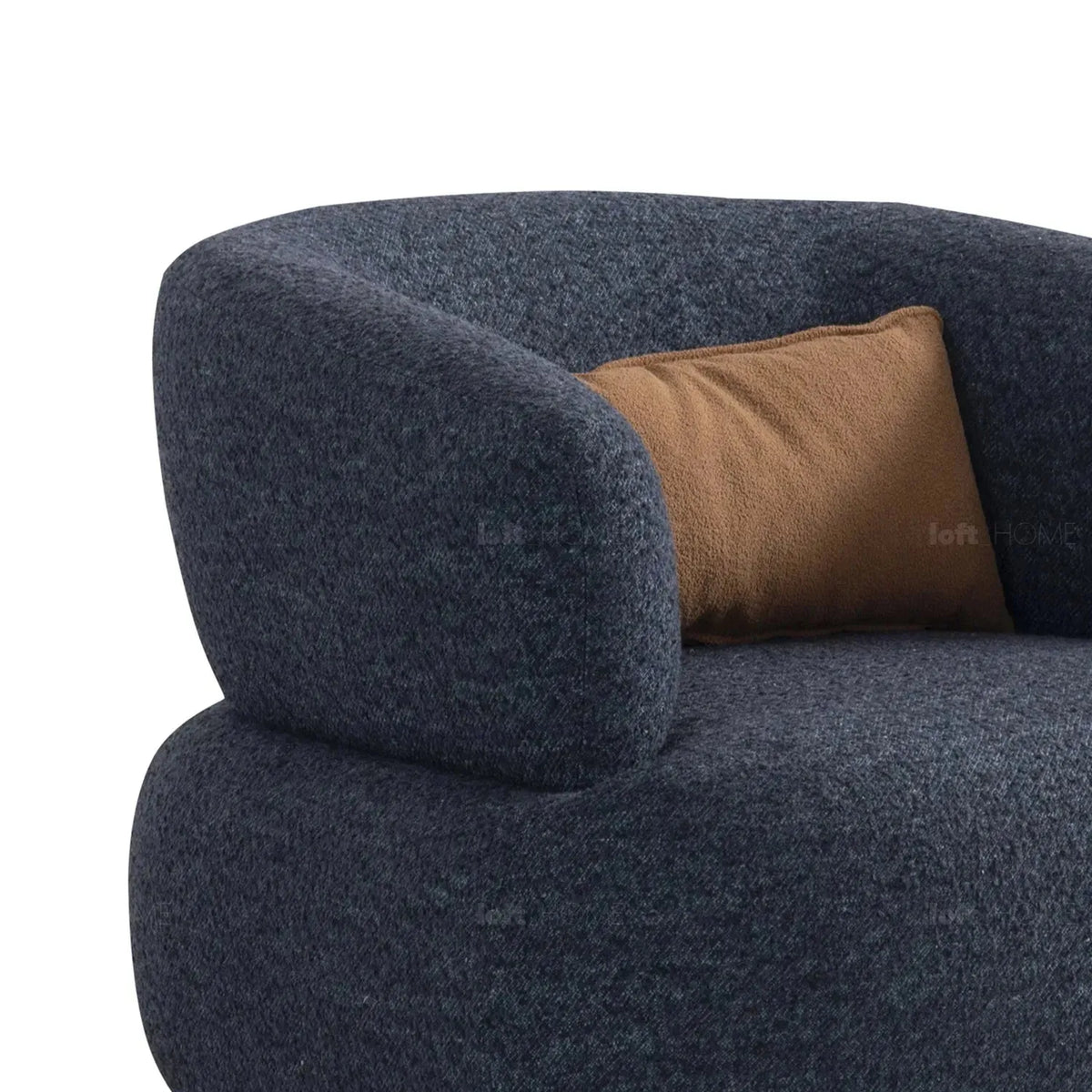 Cream boucle fabric revolving 1 seater sofa vance color swatches.