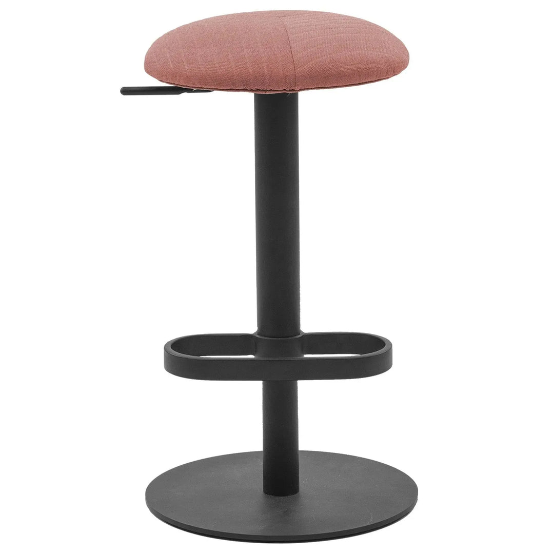 Minimalist fabric round bar stool shell situational feels.