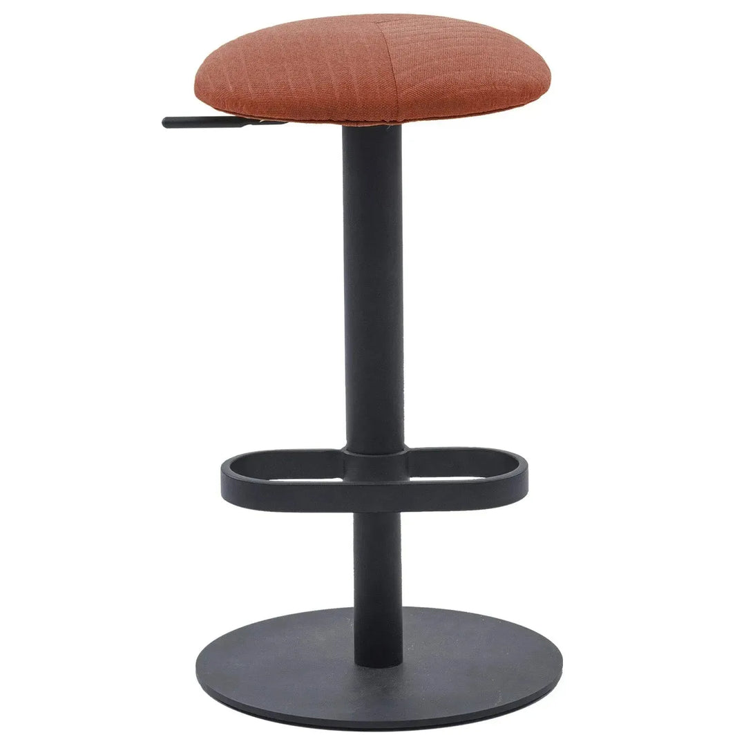 Minimalist fabric round bar stool shell layered structure.