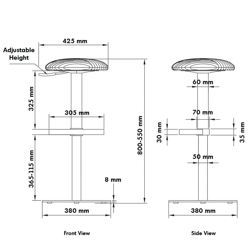 Modernfabric round bar stool shell size charts.