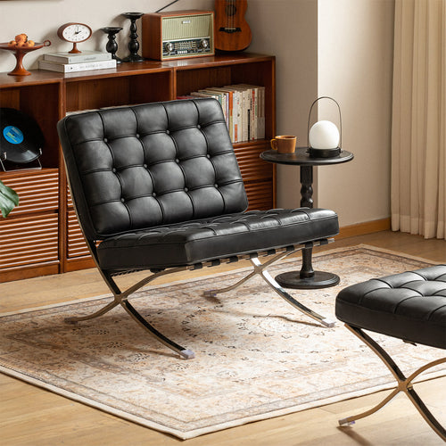 Bauhaus Genuine Leather 1 Seater Sofa BARCELONA Good to Know Preview-1