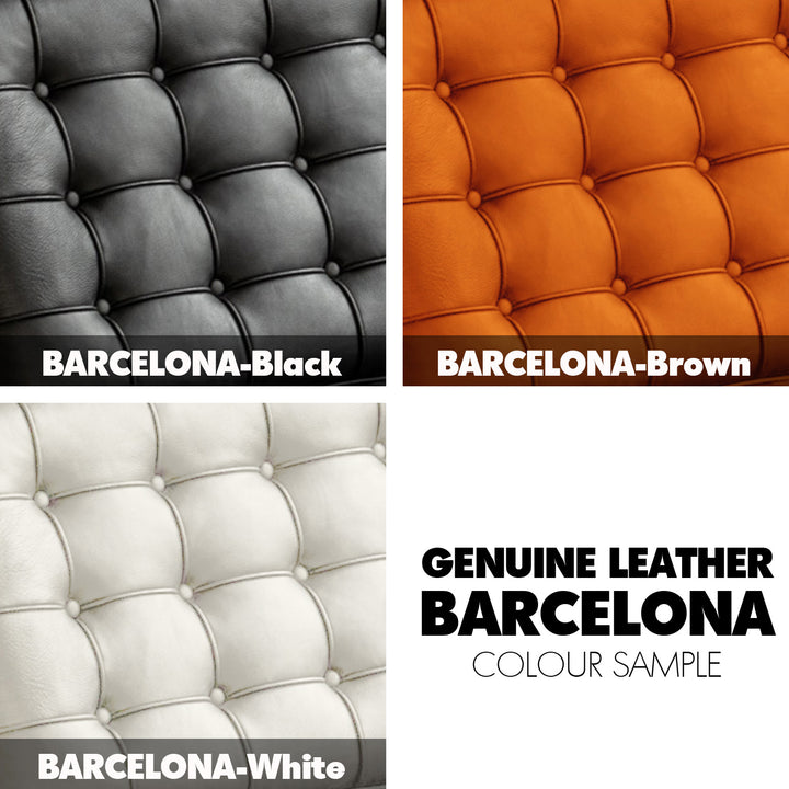 Minimalist genuine leather 1 seater sofa barcelona color swatches.