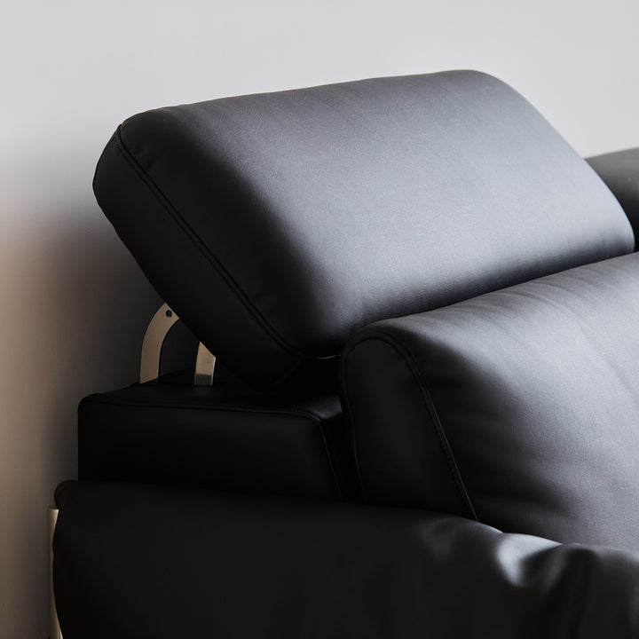 Minimalist genuine leather electric recliner 2 seater sofa calmera detail 1.