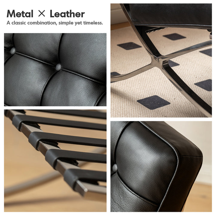 Minimalist genuine leather ottoman barcelona material variants.