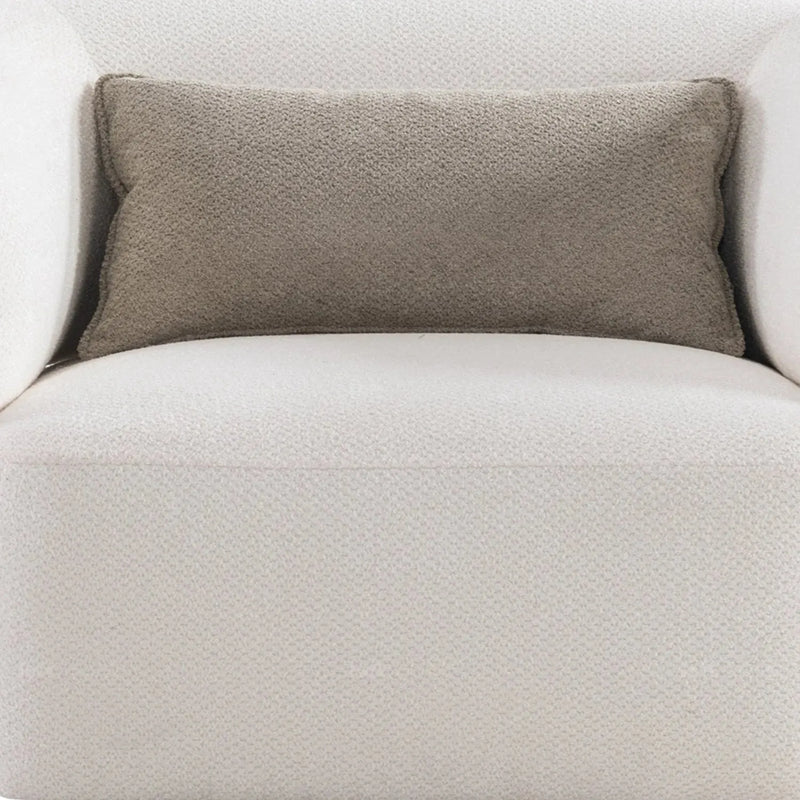Cream mixed weave fabric 1 seater sofa callee color swatches.