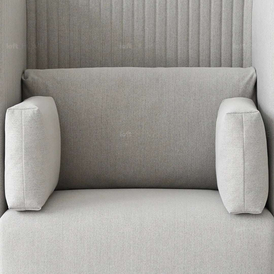 Minimalist mixed weave fabric 1 seater sofa multi detail 3.