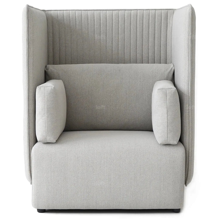 Minimalist mixed weave fabric 1 seater sofa multi detail 4.