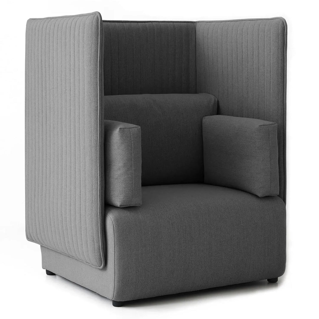 Minimalist mixed weave fabric 1 seater sofa multi detail 11.