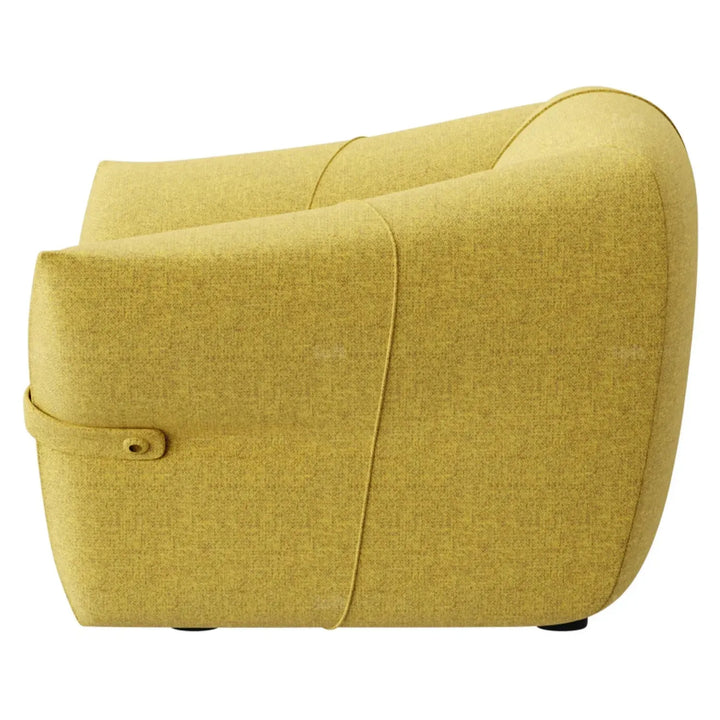 Minimalist mixed weave fabric 1 seater sofa petals detail 5.