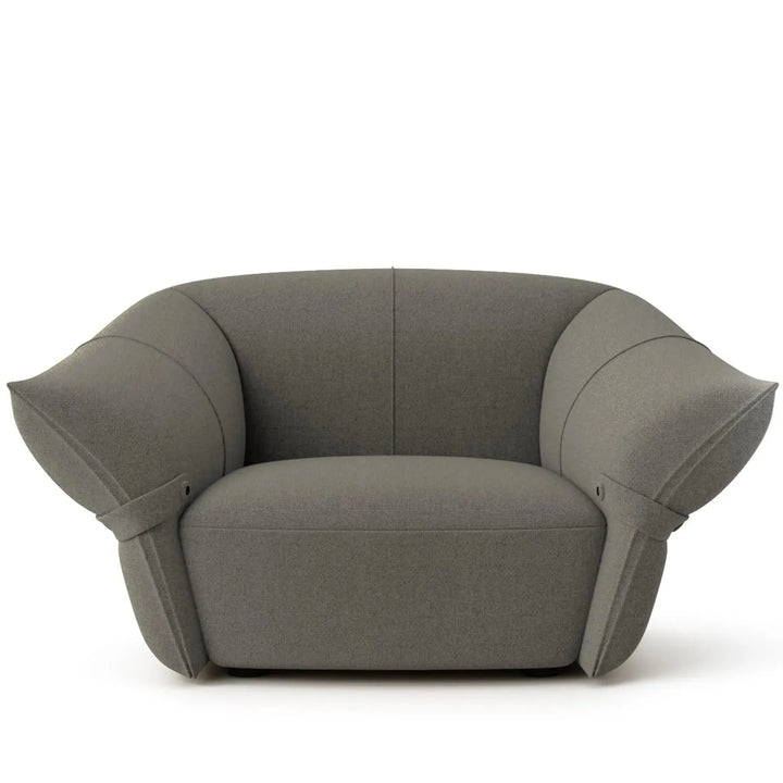 Minimalist mixed weave fabric 1 seater sofa petals detail 13.