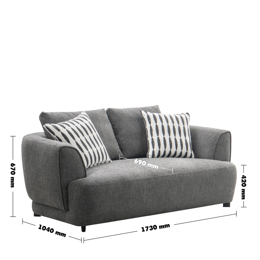 Minimalist Mixed Weave Fabric 2 Seater Sofa OBLE