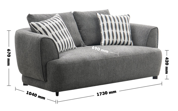 Minimalist Mixed Weave Fabric 2 Seater Sofa OBLE