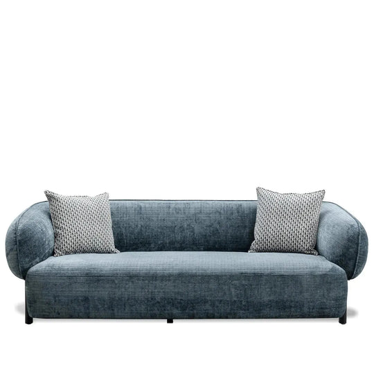 Modern mixed weave fabric 3 seater sofa nep in white background.
