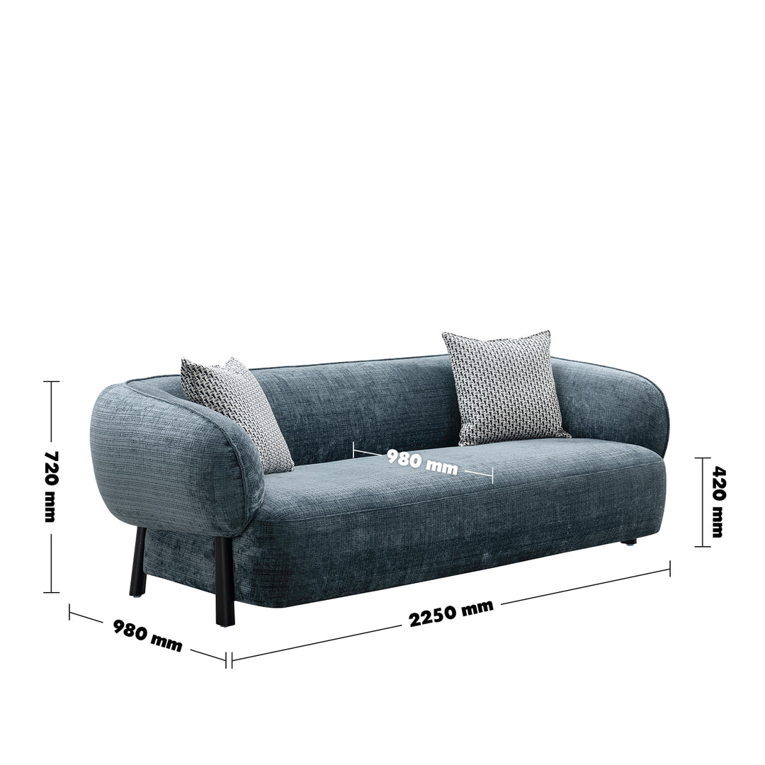 Minimalist Mixed Weave Fabric 3 Seater Sofa NEP
