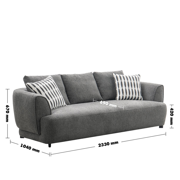 Minimalist Mixed Weave Fabric 3.5 Seater Sofa OBLE