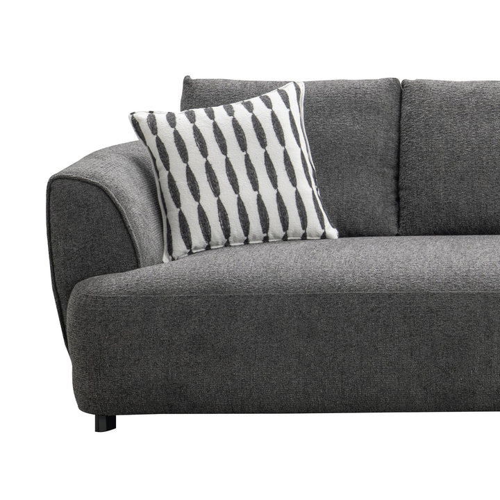 Minimalist mixed weave fabric 3.5 seater sofa oble material variants.