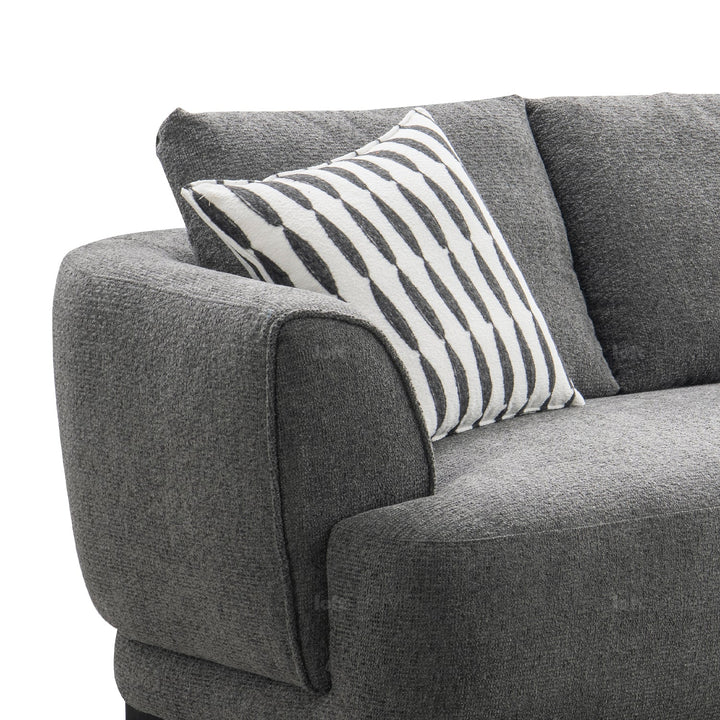 Minimalist mixed weave fabric 3.5 seater sofa oble in details.