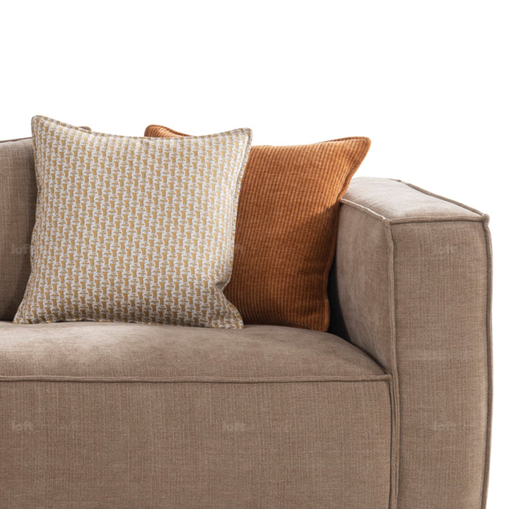 Minimalist mixed weave fabric 4 seater sofa cyus material variants.